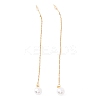 Long Chain with Plastic Pearl Dangle Stud Earrings EJEW-A067-11G-4