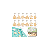Wood Mushroom House Pendant Locking Stitch Markers HJEW-NB00121-7