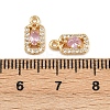 Brass Micro Pave Cubic Zirconia Pendants KK-K407-33G-07-3