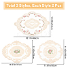 6Pcs 3 Style Polyester Embroidery Table Mats AJEW-GF0004-86-2