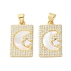 Brass Micro Pave Cubic Zirconia Pendants KK-U070-15G-1