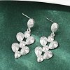 Brass Teardrop Dangle Stud Earrings EJEW-M066-03P-4