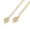 Brass Micro Pave Cubic Zirconia Ends with Chains LS-KK-U043-04G-2