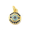 Real 18K Gold Plated Rack Plating Brass Micro Pave Cubic Zirconia Pendants Charms KK-S396-01F-1