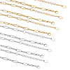 12Pcs 2 Colors 304 Stainless Steel Paperclip Chains Necklaces NJEW-WR00010-1