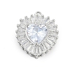 Brass Micro Pave Cubic Zirconia with Glass Pendants KK-Q026-20P-1