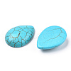 Craft Findings Dyed Synthetic Turquoise Gemstone Flat Back Teardrop Cabochons TURQ-S270-18x25mm-01-2