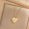 Heart 304 Stainless Steel Cat Eye Pendant Necklaces for Women LS-NJEW-D288-06G-1