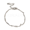 304 Stainless Steel Link Chain Bracelets for Women BJEW-S153-09P-1