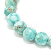 Natural Howlite Round Beaded Stretch Bracelet BJEW-JB08290-03-4