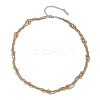 3 Colors 304 Stainless Steel Round Snake Chain Braided 3 Starnd Necklaces for Women NJEW-Z071-01M-2