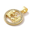 Zodiac Theme Brass Micro Pave Cubic Zirconia Pendants KK-M273-05E-G-2