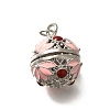 Brass with Enamel Bead Cage Pendants KK-M313-42P-03-1