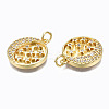 Brass Micro Pave Clear Cubic Zirconia Pendants ZIRC-N039-135-NF-3