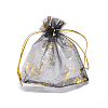 Gold Stamping Butterfly Rectangle Organza Gift Bags OP-L006B-02-3