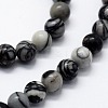Natural Black Silk Stone/Netstone Beads Strands G-I199-11-10mm-3