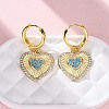 Brass Cubic Zirconia Hoop Earrings EJEW-Q042-02A-G-3
