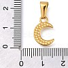 Ion Plating(IP) 304 Stainless Steel Charms with Rhinestone STAS-Z113-11G-3