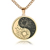 Titanium Steel Men's Creative Sun Moon Yin-Yang Tai Chi Pendant Necklaces PW-WG9B3A0-02-1