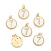 Brass Micro Pave Clear Cubic Zirconia Charms ZIRC-I052-16G-07-1