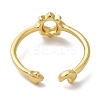 Flower Rack Plating Brass Open Cuff Finger Rings for Women RJEW-L123-101G-3