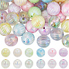 48Pcs 12 Styles UV Plating Acrylic Beads OACR-SC0002-19-1