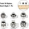 10 Style 304 Stainless Steel European Beads STAS-NB0001-09AS-2