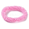 Crochet Glass Beads Braided Stretch Bracelet BJEW-K232-01R-1