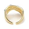 Rack Plating Brass Micro Pave Cubic Zirconia Cuff Finger Rings for Women RJEW-C114-16H-G-3