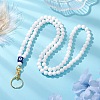 Round Silicone & Resin Evil Eye Beads Name Card Necklace Lanyard NJEW-JN05095-02-2