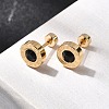 304 Stainless Steel Flat Round Stud Earrings EJEW-F396-01G-01-5