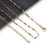 Brassl Twisted Bar Link Chain Necklaces for Men Women NJEW-G160-15G-4