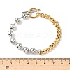 304 Stainless Steel Ball Chain & Cuban Link Chain Bracelets for Women BJEW-V011-02GP-2