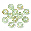 Transparent Spray Painted Glass European Beads GLAA-N035-04J-1