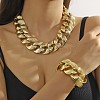 Electroplated CCB Curb Chain Necklace & Bracelets Set SJEW-G084-01G-1