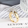 Brass Micro Pave Clear Cubic Zirconia Cuff Rings for Women Men RJEW-Z080-02GP-01-1