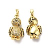 Brass Cubic Zirconia Pendants KK-G446-12G-1