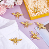 6Pcs Bees Alloy Brooches for Backpack Clothes JEWB-PH0001-48-4