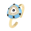 Brass Micro Pave Cubic Zirconia Cuff Open Rings for Women RJEW-K264-16G-01-4