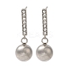 304 Stainless Steel Inlay Rhinestone Stud Earrings for Women EJEW-M024-06A-P-1
