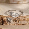 Adjustable 304 Stainless Steel Cuff Rings for Women LS-RJEW-F199-01P-1