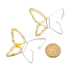 Butterfly Glass Beads Dangle Earrings for Girl Women EJEW-JE04658-02-5