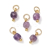 50Pcs 10 Colors Natural Mixed Stone Faceted Cube Charms PALLOY-JF04816-01-2