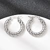 304 Stainless Steel Twist Ring Hoop Earrings EJEW-Z146-01P-04-1
