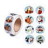 8 Patterns Christmas Round Dot Self Adhesive Paper Stickers Roll X-DIY-A042-01D-1