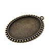 Vintage Tibetan Style Alloy Pendant Cabochon Bezel Settings TIBEP-M018-136AB-NF-2
