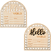 2Pcs 2 Colors Wooden Baby Photo Props DJEW-CP0001-32-1
