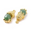 Alloy with Glass Imitation Jade Pendants FIND-G047-06G-02-2