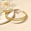 304 Stainless Steel Open Cuff Bangles for Women BJEW-Z083-02G-08-2