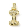 Brass Micro Pave Clear Cubic Zirconia Pendants KK-M279-01G-I-1